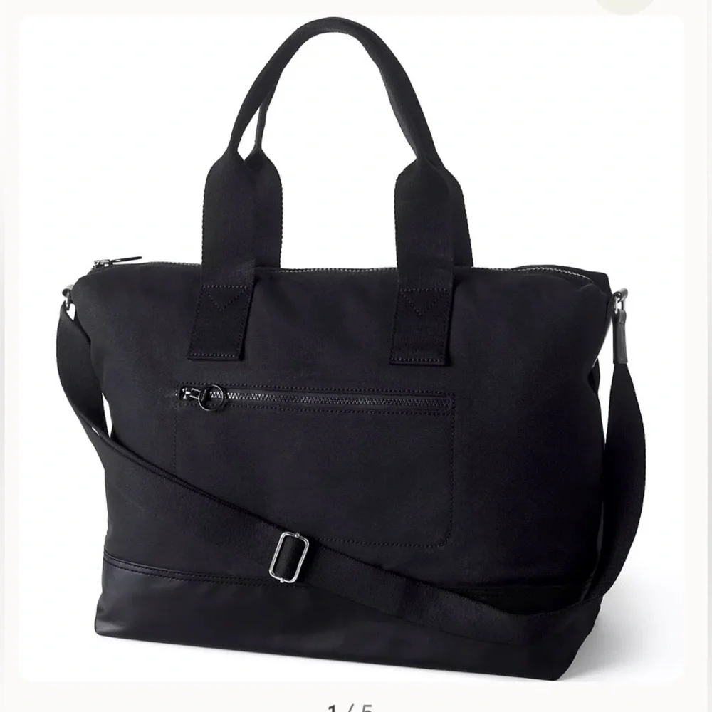 Lands' End Canvas Weekender Black Duffle Bag Unused